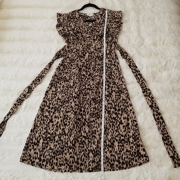 NWOT Sienna Sky Cheetah/Leopard Print Ruffle Sleeve Dress size S - Picture 10 of 13